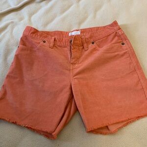 Carve Designs Orange Jean Shorts Raw Hem Mid-Thigh